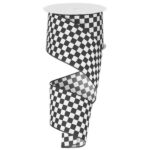 2.5" Black and White Check Ribbon