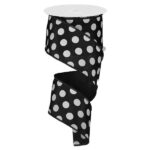 2.5" Black and White Polka Dot Ribbon