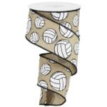 2.5”x10yds Light Beige Volleyball Ribbon