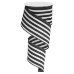 2.5" Black and White Pinstripe Ribbon