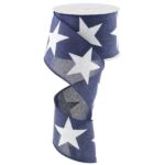 2.5" Navy Star Ribbon