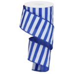 2.5" Blue and White Stripe Ribbon