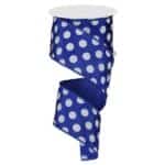 2.5" Blue and White Polka Dot Ribbon