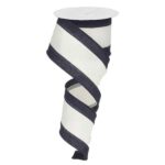 2.5" Navy and White Stripe Ribbon