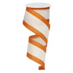 2.5" Orange and White Stripe Ribbon
- 10 yards