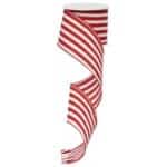 2.5" Red and White Pinstripe Ribbon
- 10 yards