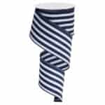 2.5" Navy and White Pinstripe Ribbon