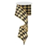 Gold and Black Harlequin Ribbon