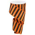 2.5" Orange Black Stripe Ribbon