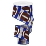 2.5”x10yds Blue Football Ribbon