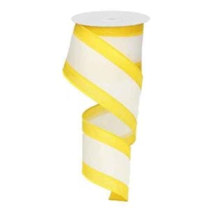2.5" Yellow and White Stripe Ribbon
- 10 yards