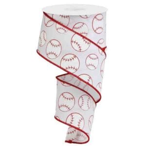 2.5" Glitter Baseball Ribbon - 10
yards