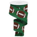 2.5”x10yds Green Football Ribbon