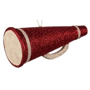 Crimson and White Megaphone Ornament