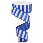 1.5 inch Blue and White Stripe Ribbon