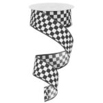 1.5 inch Black Check Ribbon