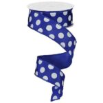 Blue and White Polka Dot Ribbon