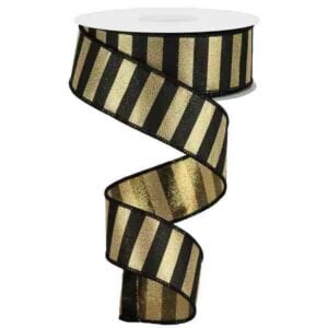 1.5" Gold and Black Stripe Ribbon -
10 yards