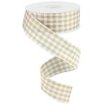 Tan Gingham Ribbon