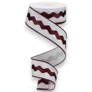 1.5" Maroon Ric Rac Ribbon - 10 yards