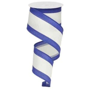 2.5" Blue White Stripe Ribbon - 10
yards