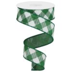 1.5" Green Diagonal Check Ribbon -
10 yards