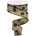 1.5" Beige Glitter Football Ribbon -
10 yards