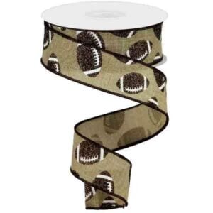 1.5" Beige Glitter Football Ribbon -
10 yards