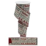 2.5”x10yds Alabama Heart of Dixie Ribbon