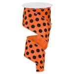 Orange and Black Polka Dot Ribbon