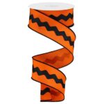 1.5" Orange Black Ric Rac Ribbon -
10 yards