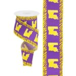 2.5”x10yds LSU Tiger Stripe Ribbon