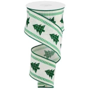 2.5" Green Plaid Tree Ribbon - 10
  yards