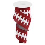 2.5”x10yds Crimson Football Laces Ribbon