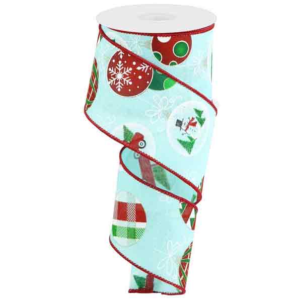 2.5" Christmas Ornaments Ribbon - 10
yards