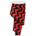 Red Black Chevron Ribbon