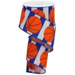 Blue Stripe Basketball Ribbon