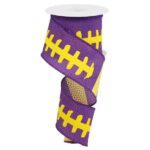2.5”x10yds Purple Yellow Football Ribbon