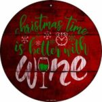 Christmas Wine Round Sign