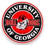 Georgia Bulldogs Round Metal Sign