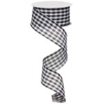 1.5” Black White Gingham Ribbon