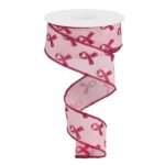 1.5" Pink Ribbon Glitter Ribbon
