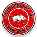 Arkansas Razorback Round Metal Sign