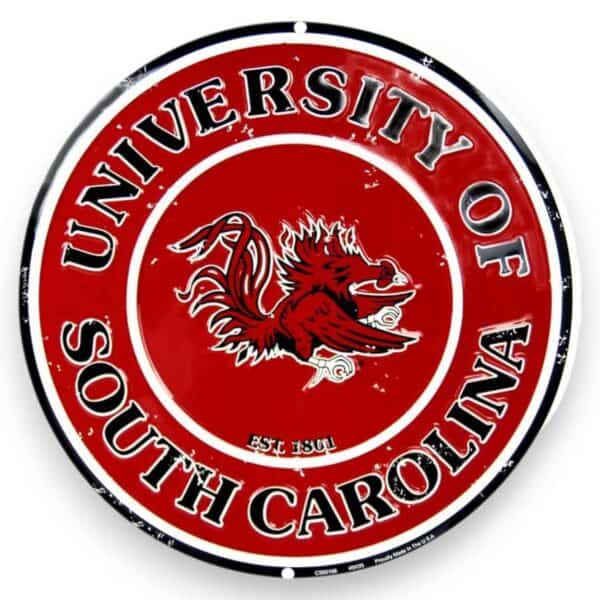 Gamecocks Round Metal Sign