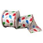 1.5" Christmas Ribbon - Bulbs - 10 yards