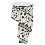 Cream Soccer Ribbon