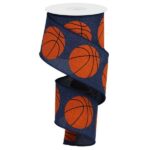 2.5" Navy Basketball Ribbon