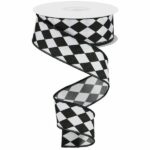 1.5" Black White Harlequin Ribbon -
  10 yards