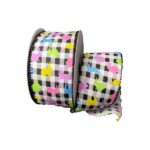 2.5" Buffalo Plaid Easter Bunny Ribbon