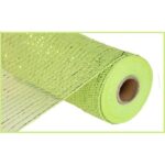 10 inch Apple Green Deco Mesh Metallic